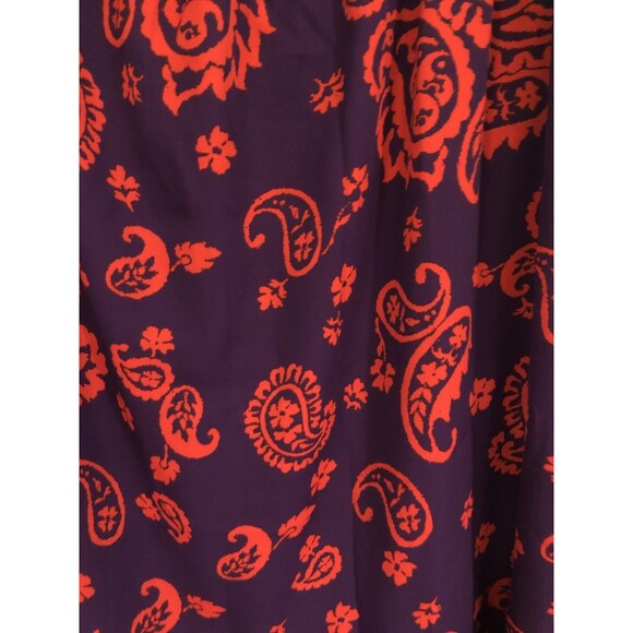 Linea By Louis Dell’ Olio Womens Purple Red Paisley Skirt Hi-Low Hem Sz L - Picture 3 of 4